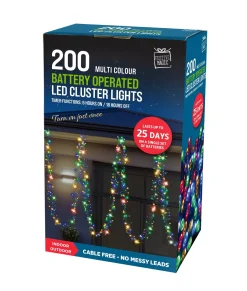 Battery Operated Lights></noscript>Christmas World 200 Led Battery Cluster Lights