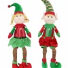 Elf'S Galore>Christmas World Boy Or Girl Sitting Elf With Dangly Legs Asst (70Cm) - Boy