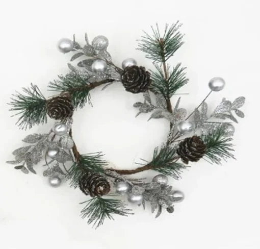 Traditional & Berry>Christmas World Christmas Glitter Berry Candle Wreath Asst