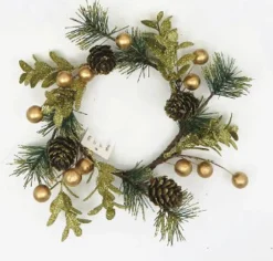 Traditional & Berry></noscript>Christmas World Christmas Glitter Berry Candle Wreath Asst