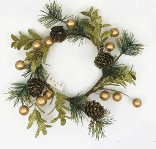 Traditional & Berry>Christmas World Christmas Glitter Berry Candle Wreath Asst