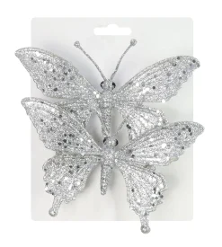 Pretty In Pink & Rose Gold></noscript>Christmas World Clip On Sequin Butterfly (2Pk)