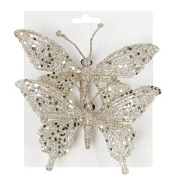 Pretty In Pink & Rose Gold></noscript>Christmas World Clip On Sequin Butterfly (2Pk)