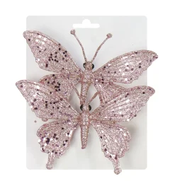Pretty In Pink & Rose Gold></noscript>Christmas World Clip On Sequin Butterfly (2Pk)