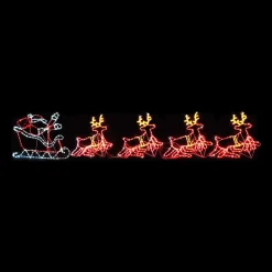 Frame Ropelight (Motifs)>Christmas World 2D Four Moving Reindeer With Sleigh (5.3M)