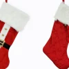 Traditional & Berry>Christmas World Deluxe Velvet Stocking With Bells Assorted