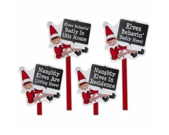 Elf'S Galore>Christmas World Elves Behaving Badly Naughty Elf Garden Sign