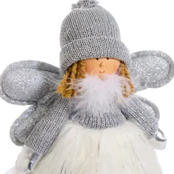 Magical Winter Wonderland></noscript>Christmas World Fabric Angel With Fluffy Dress (36Cm)