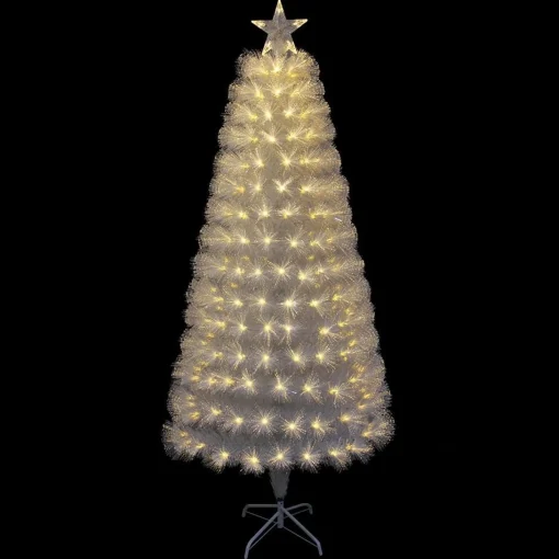 Fibre Optic Trees>Christmas World Fibre Optic Led Flashing White Tree (1.8M)