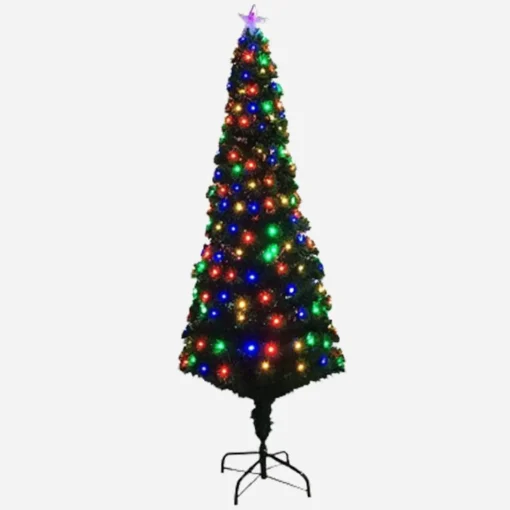 Fibre Optic Trees>Christmas World Fibre Optic Tree Slim With Multicoloured Leds (1.8M)