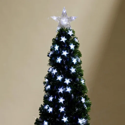 Fibre Optic Trees>Christmas World Fibre Optic Tree Stars White (1.8M)