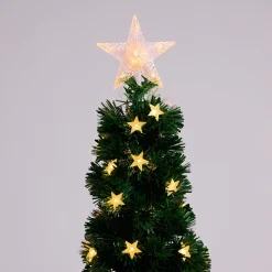Fibre Optic Trees></noscript>Christmas World Fibre Optic Tree With 3D Stars Led Warm White (1.8M)