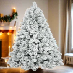 Artificial Trees></noscript>Christmas World Flocked Fir Tree 7Ft (2.1M)