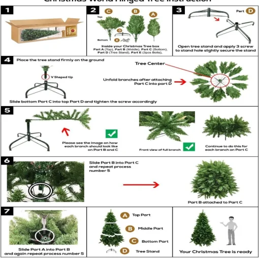 Artificial Trees>Christmas World Flocked Fir Tree 7Ft (2.1M)