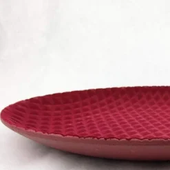Traditional & Berry>Christmas World Flocked Red Plate