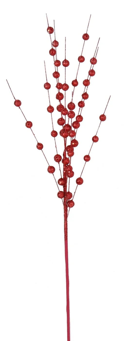 Magical Winter Wonderland>Christmas World Glitter Berry Spray Asst (70Cm)