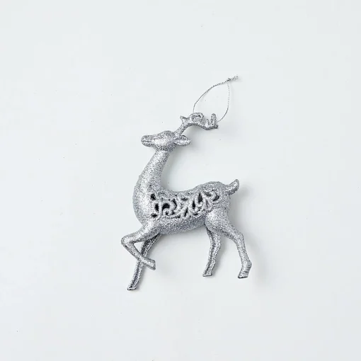 Hanging Decorations>Christmas World Glitter Hanging Decoration - Silver Dove