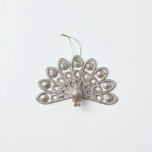 Hanging Decorations>Christmas World Glitter Hanging Decoration - Silver Dove
