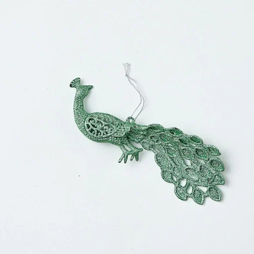 Hanging Decorations>Christmas World Glitter Hanging Decoration - Silver Dove