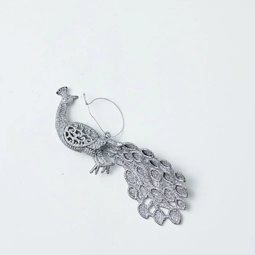 Hanging Decorations>Christmas World Glitter Hanging Decoration - Silver Dove