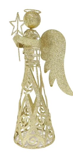 Touch Of Elegance>Christmas World Glitter Metal Angel Asst (30Cm)