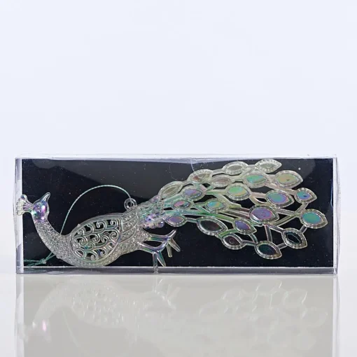 Magical Winter Wonderland>Christmas World Glitter Peacock Decoration