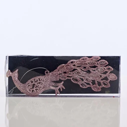 Magical Winter Wonderland>Christmas World Glitter Peacock Decoration