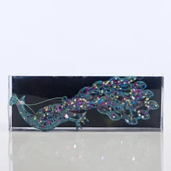 Magical Winter Wonderland></noscript>Christmas World Glitter Peacock Decoration