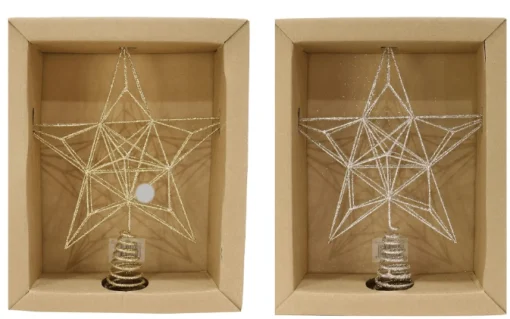 Tree Toppers>Christmas World Glitter Wire Star Topper Asst (30Cm)