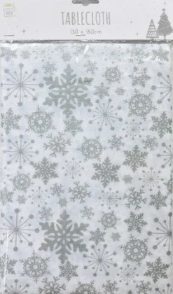 Magical Winter Wonderland>Christmas World Gold Or Silver Rectangular Tablecloth Asst - Gold Star