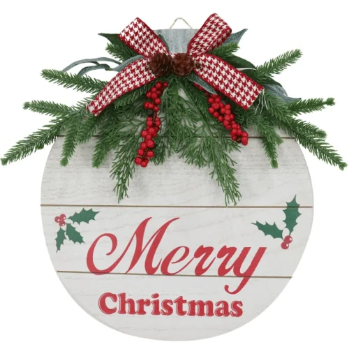 Hanging Decorations>Christmas World Hanging Retro Bauble Plaque (34Cm)