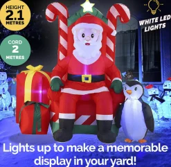Inflatables>Christmas World Inflatable Santa And Armchair (1.8M)
