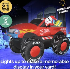 Inflatables>Christmas World Inflatable Santa And Monster Truck (2.1M)