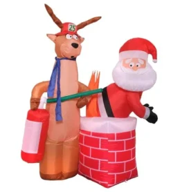 Inflatables></noscript>Christmas World Inflatable Santa Stuck In Chimney (2.1M)