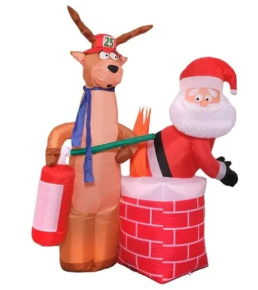 Inflatables>Christmas World Inflatable Santa Stuck In Chimney (2.1M)