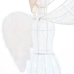 3D & 2D Displays>Christmas World Led Glitter Thread Angel With Trumpet