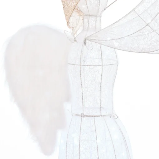 3D & 2D Displays>Christmas World Led Glitter Thread Angel With Trumpet