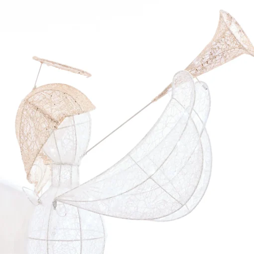 3D & 2D Displays>Christmas World Led Glitter Thread Angel With Trumpet