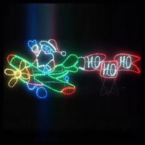 Frame Ropelight (Motifs)>Christmas World Led Hohoho Santa Plane Ropelight