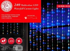 Curtain Lights></noscript>Christmas World Led Multicolour Waterfall Curtain (1.2X2M)