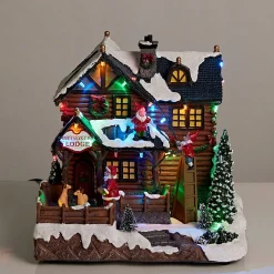 3D & 2D Displays></noscript>Christmas World Led Musical Reindeer Lodge Scene