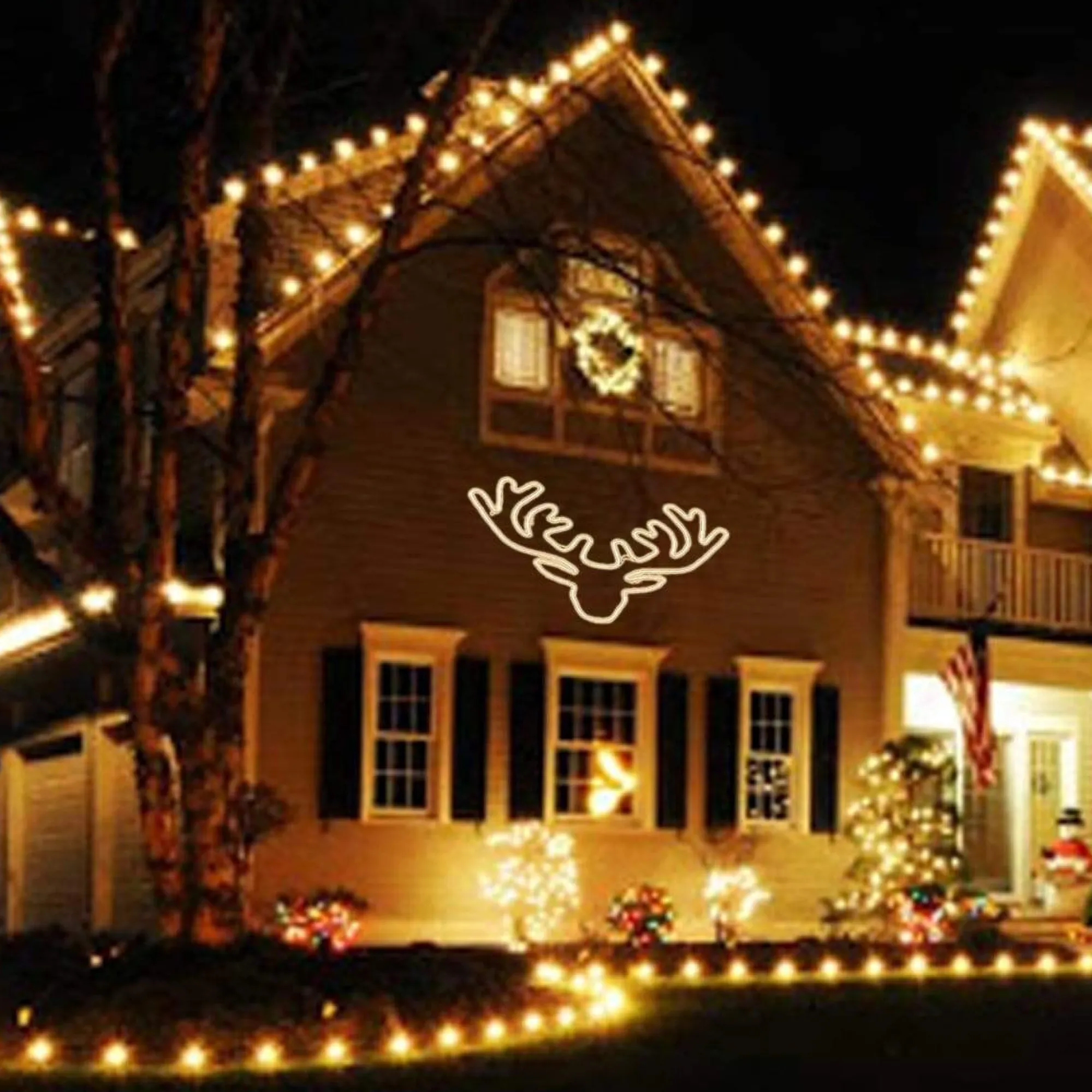 Frame Ropelight (Motifs)>Christmas World Led Neon Flex Stag Head Warm White