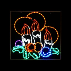 Frame Ropelight (Motifs)>Christmas World Led Ropelight Candles With Holly