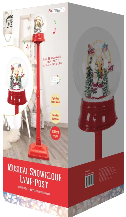 3D & 2D Displays>Christmas World Led Snow Globe Pole With Music And Movement (1.5M)