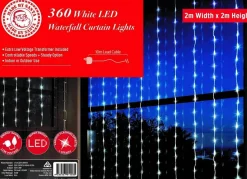 Curtain Lights></noscript>Christmas World Led White Waterfall Curtain (2X2M)