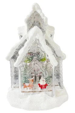 3D & 2D Displays></noscript>Christmas World Light Up House With Glitter Snow Asst (29Cm)