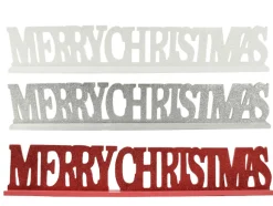 Magical Winter Wonderland>Christmas World Merry Christmas Glitter Table Sign Asst