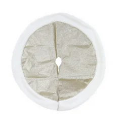 Tree Accessories>Christmas World Metallic Tree Skirt With Fur Trim Asst (90Cm)