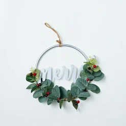 Wreaths, Garlands And Bows></noscript>Christmas World Mistletoe Half Wreath (26Cm)