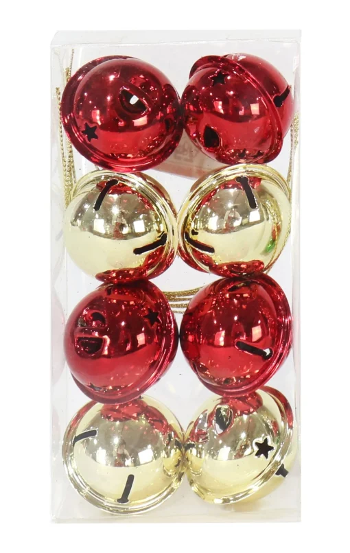 Elf'S Galore>Christmas World 40Mm Nut Bells Shiny Mix Asst (8Pk)